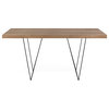 Tema Multi 63" Dining Tables with Trestles, Walnut_black Lacquered Steel