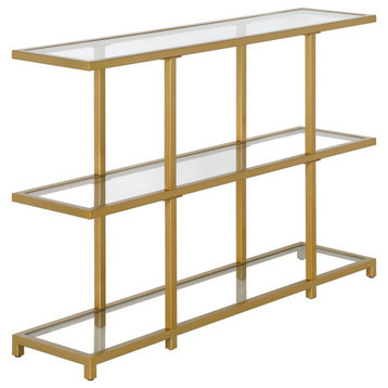 Greenwich 42'' Wide Rectangular Console Table in Brass