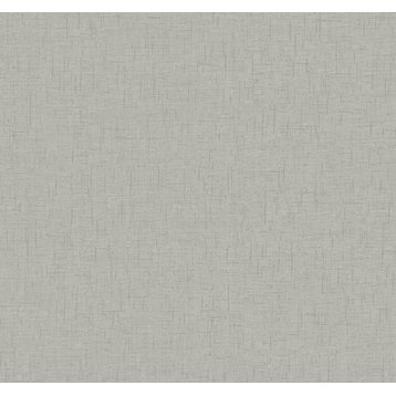 2973-90915 Bentley Faux Linen Wallpaper Rich Hue Crosshatches Light Grey Silver