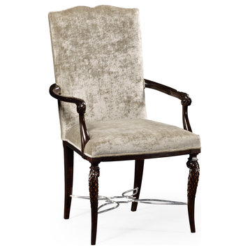 Icarus Dining Armchair, Upholstered in Calico Velvet