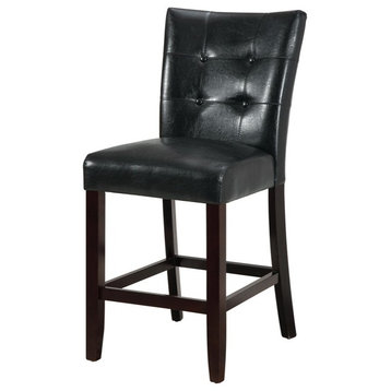 Benzara BM166660 Wood & Polyurethane High Chair, Black & Brown, Set of 2