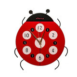 Ladybird Style Children's Wall Mounted clock, Red and Black