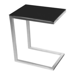 Safari Cee Chrome Side Table | Black - Coffee Tables