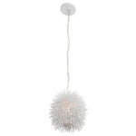 Varaluz Lighting - Varaluz Lighting Urchin - One Light Mini-Pendant, White Finish - Sea urchins are simple, geometric-shaped creatures with telltale barbs that inhabit all oceans. They are also creatures that inspire poetic words and light fixtures alike. Hand crafted. Hand-forged steel has 70% or greater recycled content. Low-VOC finish. Nature inspired.
