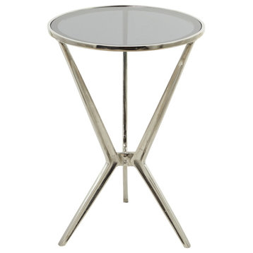Modern Silver Aluminum Metal Accent Table 562517
