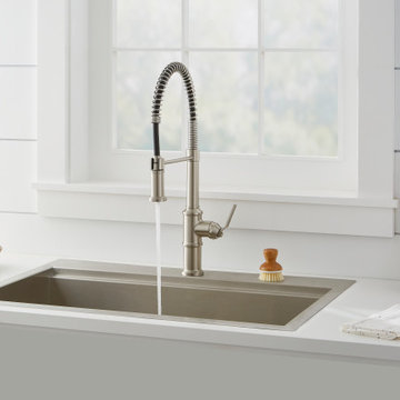 Kinzie Pre-Rinse Single Handle Spring Spout Kitchen Faucet