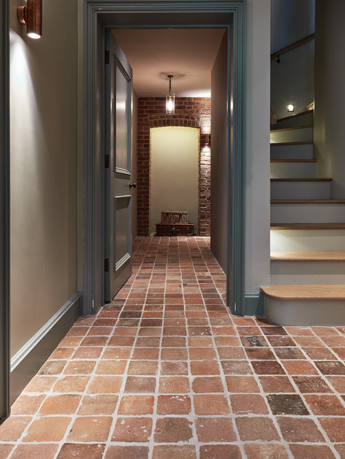 Traditional Hallway Design Ideas, Renovations & Photos with Terracotta Floors