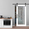 Pantry Sliding Barn Door With Glass Insert, 34"x84", Semi-Private