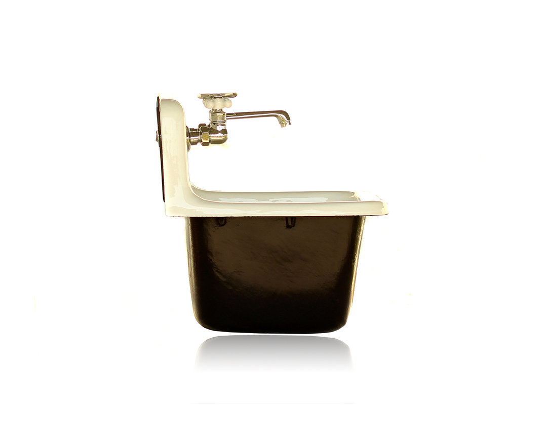 Deep Utility Sink Antique Style Cast Iron Porcelain Farm Sink Set, Black