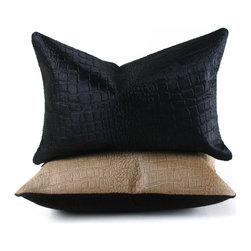 Pfeifer Studio - Crocodile Cowhide Pillow - Decorative Pillows