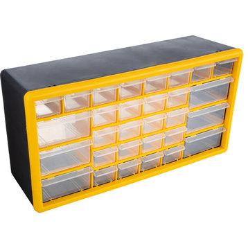 30-Drawer Plastic Small Parts Organizer - Desktop or Wall Storage Drawers