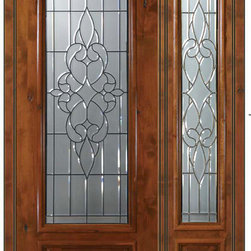 Pre-hung Sidelight Door 96 Alder Courtlandt 1 Panel 3/4 Lite Glass - Front Doors