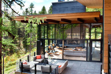 Example of a minimalist exterior home design in Other