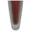 Tall Frosted Red Orange Art Glass Spire Bottle Vase 20" Bright Color Modern Slim
