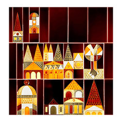 "Le Village" Ceramic Mural by Roger Capron - Columns And Capitals