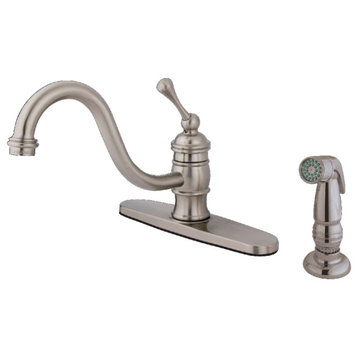 Kingston Brass KB357.BLSP 1.8 GPM 1 Hole Kitchen Faucet - - Brushed Nickel