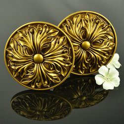 4 Colors QYN15 Resin Floral Curtain Tieback Holdbacks in Black Gold Color - Window Treatment Accessories