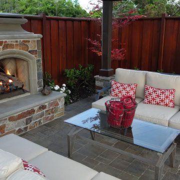 Pleasanton, Black Ave., Small backyard has all the desired key elements.