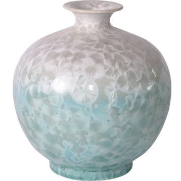 Vase Pomegranate Green Colors May Vary White Variable Crystal Shell
