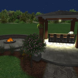 Patio - Pavilion - Fire Pit - Bar - Landscape Package - Landscaping Stones And Pavers