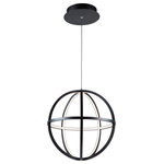 Artcraft Lighting - Celestial Small 35W LED Orb Chandelier, Matte Black - The "Celestial" collection orb is truly unique and stylish. The matte black finish on this double frame is eye catching. Illuminated by bright energy efficient integrated LED, this chandelier would fit in any surrounding, especially in transitional to contemporary settings. Larger 20" size also available.