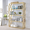 Milavera Etagere Bookcase, Clear Glass and Gold