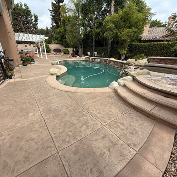 Pool Deck Concrete Staining and Restoration in Newbury Park, CA