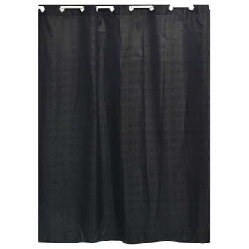 Hookless Shower Curtain Polyester Cubic, Black