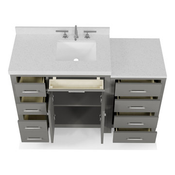 Caroline Parkway 57'' Grey Bathroom Vanity