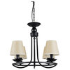 Candle-Style Chandelier With Fabric Shade, 4-Light
