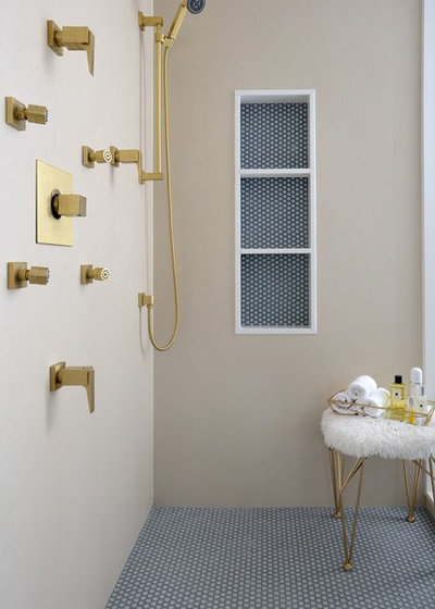 Transitional Bathroom by Erica Gelman Design Inc.