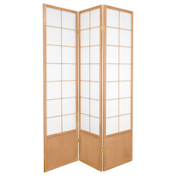 6' Tall Zen Shoji Screen, Natural, 3 Panels