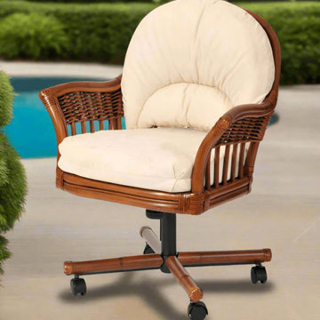 Alexander & Sheridan Bridgeport Rattan Indoor Tilt Swivel Caster Dining Chair