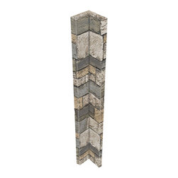 142-CT1-BRIGHTON WIDE STACKED STONE INSIDE CORNER - 48"H X 3 &frac12;" W X 1 &frac12;"D - Wall Panels