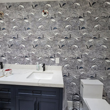 Powder room wallpaper installation Summerlin South, NV
