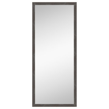 Woodridge Rustic Grey Non-Beveled Wood Full Length Floor Leaner Mirror 27x63 in.