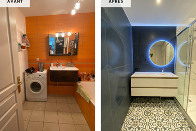 Inspiration pour une salle de bain design.