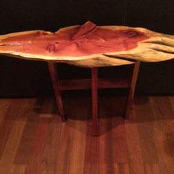 Unique Live Edge Red Cedar Side Table - Console Tables