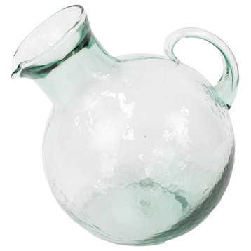 Vintage Style Classic Round 10" Tilted Ball Pitcher Hand Crafted Glass