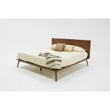 Modrest Carmen Mid-Century Modern Walnut Bed, Eastern King