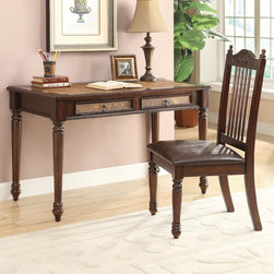 Coaster 800079 Cherry Writing Desk and Chair Set - Home Office Furniture