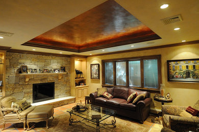 Inspiration for a contemporary family room remodel in New York