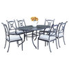Athens 7-Piece Dining Set With Oval Dining Table and 6 Armchairs