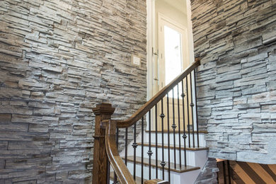 Transitional staircase photo in Raleigh