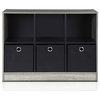 Basic 3x2 Bookcase Storage w/Bins, French Oak Grey/Black
