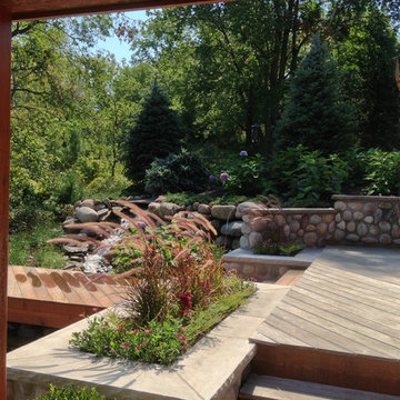 Back Deck and waterfall