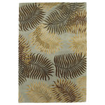 KAS Rugs & Home - Havana 2612 Aqua Fern View Rug, 30"x50" - Havana 2612 Aqua Fern View 30"x50". Hand-Tufted of 100% Wool with Cotton Backing. Made in India. Vacuum regularly & spot clean stains. Professional cleaning recommended periodically.