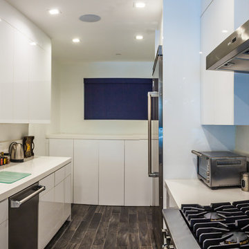 Sink Wall and Range Wall Panorama in Remodeled Kitchen