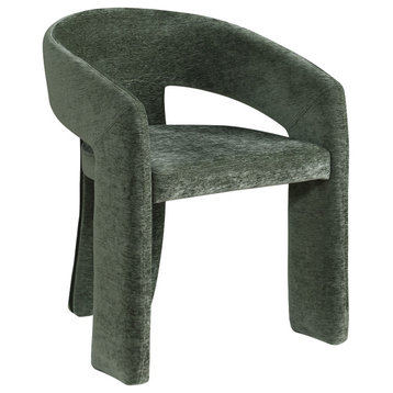 Cecile Accent Chair, Soft Chenille Fabric Upholstered Chair, Green