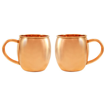 Copper Barrel Mugs, 16 oz, Set of 2
